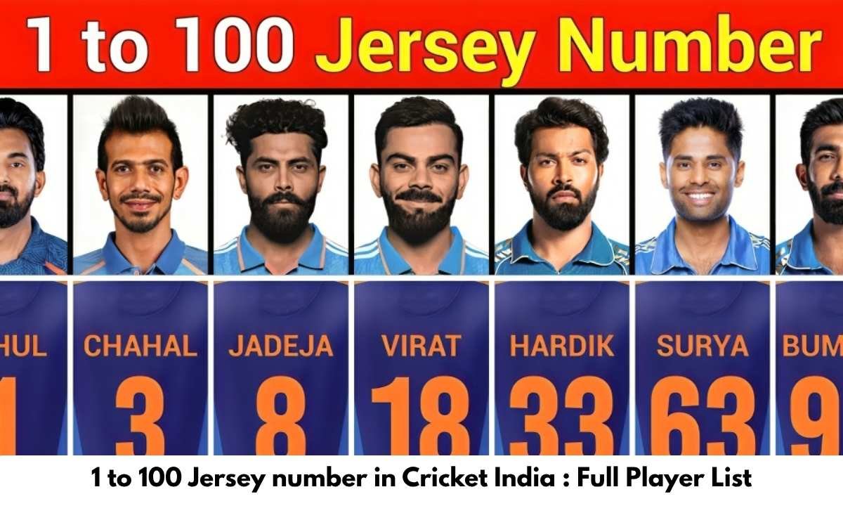 1 to 100 Jersey number in Cricket India